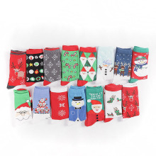 Cotton cartoon Christmas tree wholesale custom design cute fashion woman   Christmas socks